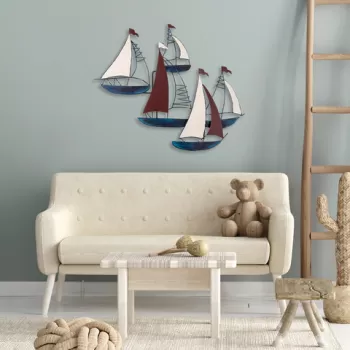 Decoratiune de perete, Kadirga, Metal, Dimensiune: 88 x 73 cm, Multicolor imagine