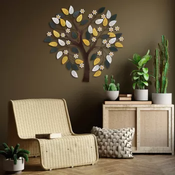 Decoratiune de perete, Kalp A?ac, Metal, Dimensiune: 107 x 101 cm, Multicolor imagine