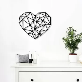 Decoratiune de perete, Kalp, Metal, Dimensiune: 50 x 60 cm, Negru imagine