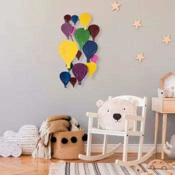 Decoratiune de perete, Kapadokya, Metal, Dimensiune: 53 x 100 x 7 cm, Multicolor imagine