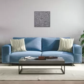 Decoratiune de perete, Kufi Ayetel Kursi, Metal, Dimensiune: 50 x 50 cm, Negru imagine