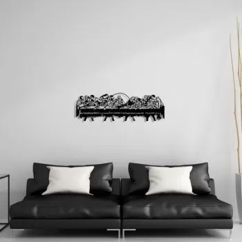 Decoratiune de perete, L?ve Love Laugh Metal Decor, Metal, Dimensiune: 72 x 23 cm, Negru imagine