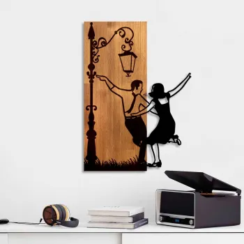 Decoratiune de perete, La La Land, Latime: 42 cm, Nuc / Negru imagine