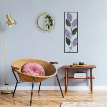 Decoratiune de perete, Leaf, Metal, Dimensiune: 90 x 32 cm, Multicolor imagine