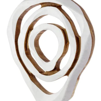 Decoratiune de perete Lenwood, Bizzotto, 50-55 x 5 cm, lemn de suar, alb imagine