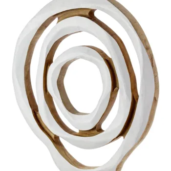 Decoratiune de perete Lenwood, Bizzotto, 70-75 x 5 cm, lemn de suar, alb imagine