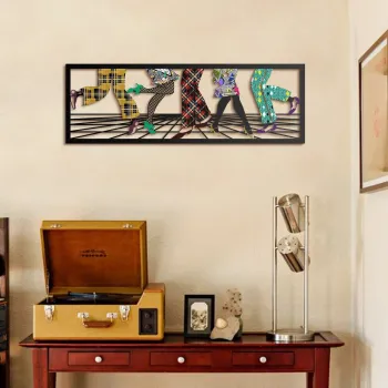 Decoratiune de perete, Let's Dance Metal Wall Art, Dimensiuni: 31 x 95 cm, Multicolor imagine