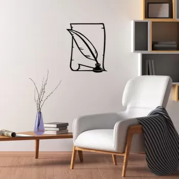 Decoratiune de perete, Letter, Metal, Dimensiune: 58 x 70 cm, Negru imagine