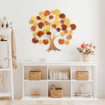 Decoratiune de perete, Lime Hazel 2, Metal, Dimensiune: 115 x 105 cm, Multicolor imagine