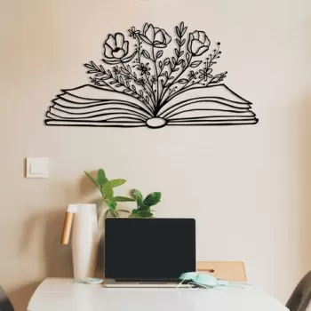 Decoratiune de perete, Limit, Metal, Dimensiune: 68 x 34 cm, Negru imagine