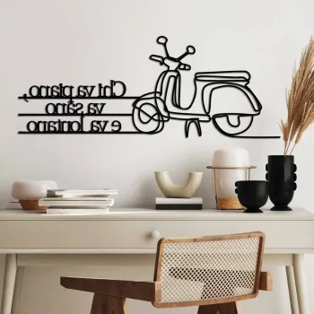 Decoratiune de perete, Lontano 2, Dimensiune: 60 x 25 cm, Negru imagine