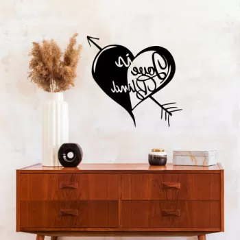Decoratiune de perete, Love in Blind, Metal, Dimensiune: 61 x 59 cm, Negru imagine