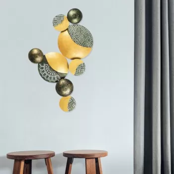 Decoratiune de perete, Luminescence, Metal, Dimensiune: 68 x 40 cm, Multicolor imagine