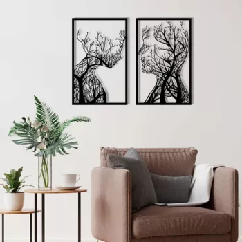 Decoratiune de perete, Lutuf, Metal, Dimensiune: 86 x 63 cm, Negru imagine