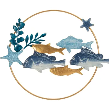 Decoratiune de perete Marine, Mauro Ferretti, 77x63 cm, fier/MDF, multicolor imagine