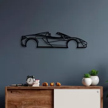 Decoratiune de perete, McLaren 570S Silhouette, Metal, 70 x 17 cm, Negru imagine