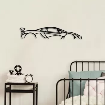 Decoratiune de perete, Mclaren P1 Silhouette , Metal, Dimensiune: 68 x 14 cm, Negru imagine