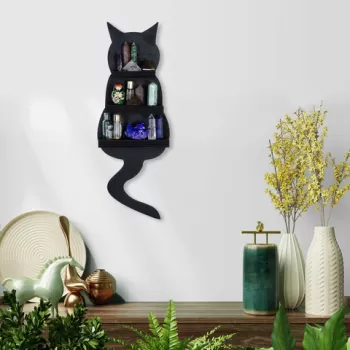 Decoratiune de perete, MEH134, Lemn, Taiat cu laser, Negru imagine
