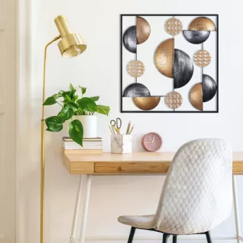 Decoratiune de perete, Metal Art My World, Metal, Dimensiune: 55 x 55 x 5 cm, Multicolor imagine