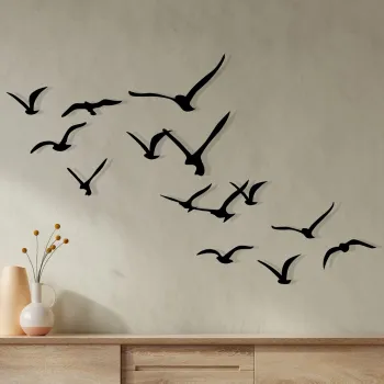 Decoratiune de perete, Migration, Pasarea nr. 1: 29 x 18 cm (1 bucata) , Negru imagine