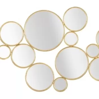 Decoratiune de perete Mirrors, Mauro Ferretti, 100x51.5 cm, fier, auriu imagine