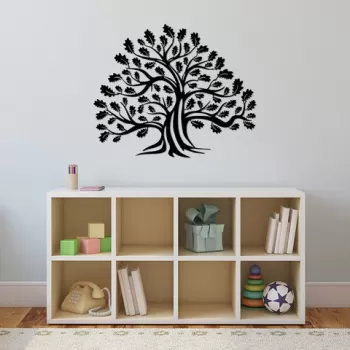 Decoratiune de perete, Monumental Tree 1, Metal, Dimensiune: 70 x 57 cm, Negru imagine