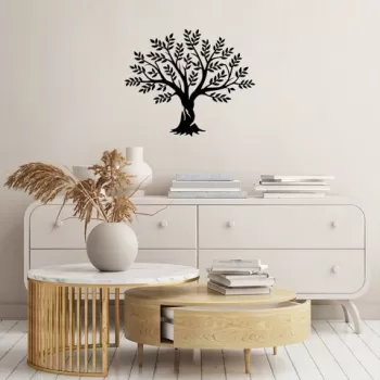 Decoratiune de perete, Monumental Tree 11, Metal, Dimensiune: 85 x 70 cm, Negru imagine