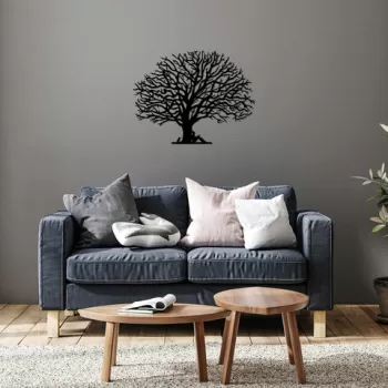 Decoratiune de perete, Monumental Tree 15, Metal, Dimensiune: 74 x 57 cm, Negru imagine