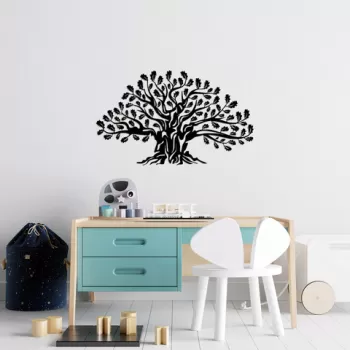 Decoratiune de perete, Monumental Tree 17, Metal, 70 x 42 cm, Negru imagine
