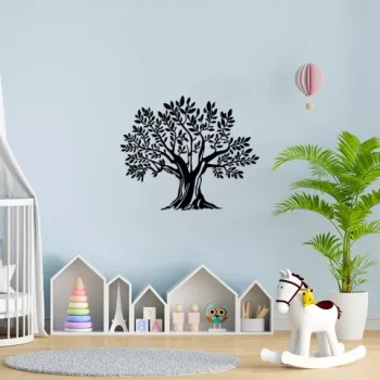 Decoratiune de perete, Monumental Tree 19, Metal, Dimensiune: 70 x 58 cm, Negru imagine