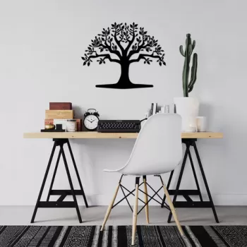 Decoratiune de perete, Monumental Tree 20, Metal, Dimensiune: 70 x 55 cm, Negru imagine