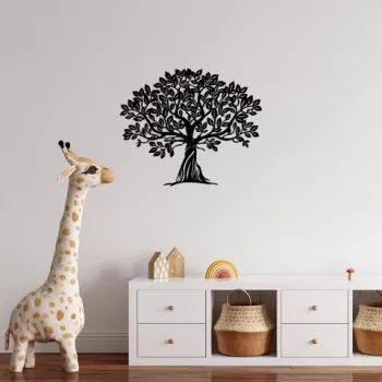 Decoratiune de perete, Monumental Tree 5, Metal, Dimensiune: 70 x 58 cm, Negru imagine