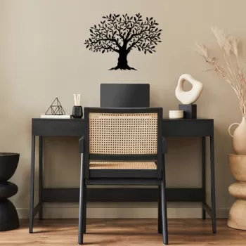 Decoratiune de perete, Monumental Tree Medium, Metal, Dimensiune: 50 x 36 cm, Negru imagine