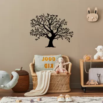 Decoratiune de perete, Monumental Tree, Metal, Dimensiune: 70 x 54 cm, Negru imagine