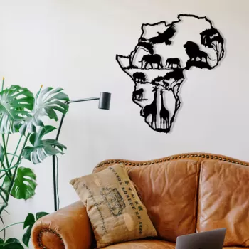 Decoratiune de perete, Mountain 1 Metal Wall Decor, Metal, Dimensiune: 52 x 57 cm, Negru imagine
