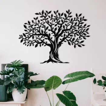 Decoratiune de perete, Muaz, Metal, Dimensiune: 69 x 52 cm, Nuc negru imagine