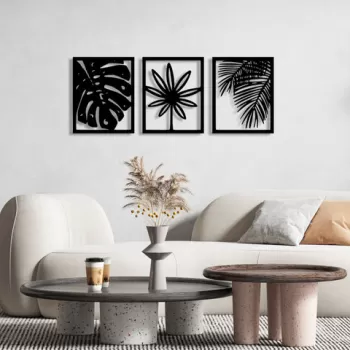 Decoratiune de perete, Mutena, Metal, Dimensiune: 131 x 50 cm, Negru imagine