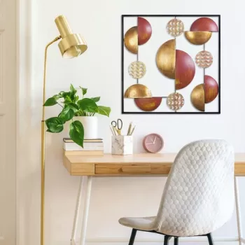 Decoratiune de perete, My World, Metal, Dimensiune: 55 x 55 cm, Multicolor imagine