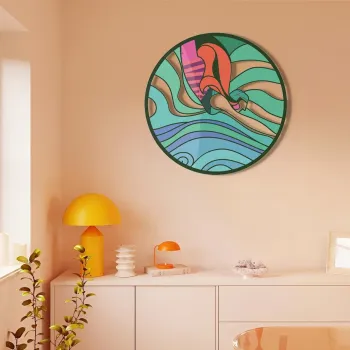 Decoratiune de perete, Nature's Melody, OTEL, Dimensiuni: 69 x 69 cm (1 bucata), Multicolor imagine