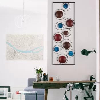 Decoratiune de perete, Nazo, Metal, Dimensiune: 90 x 32 cm, Multicolor imagine