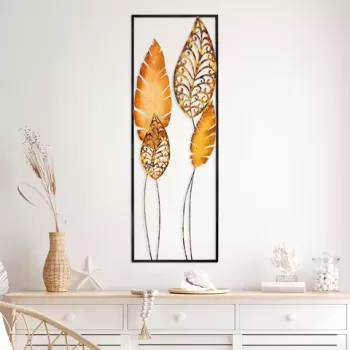 Decoratiune de perete, Nezgep 2, Metal, Dimensiune: 32 x 90 cm, Multicolor imagine