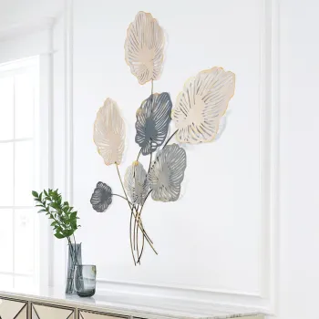 Decoratiune de perete, Nino, Metal, Dimensiuni: 75 x 2 x 110 cm, Multicolor imagine