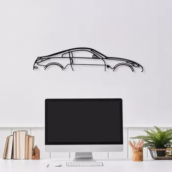 Decoratiune de perete, Nissan 350Z Silhouette, Metal, 70 x 15 cm, Negru imagine