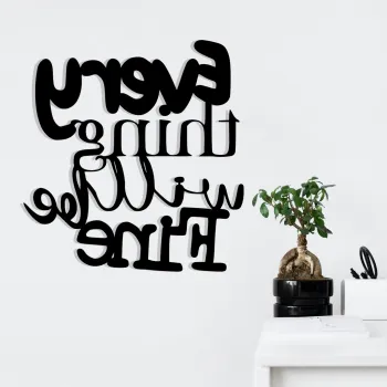 Decoratiune de perete, Nueve, Dimensiuni: 51 x 54 cm, Negru imagine