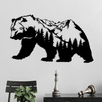 Decoratiune de perete, Orso-1, (Grosime: 1,5 mm), Negru imagine