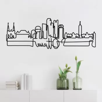 Decoratiune de perete, Ottowa, Metal, Grosime: 2 mm, Negru imagine