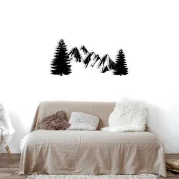 Decoratiune de perete, P?ne, Metal, 70 x 33 cm, Negru imagine