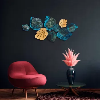 Decoratiune de perete, Palm, Metal, Dimensiune: 130 x 64 cm, Multicolor imagine