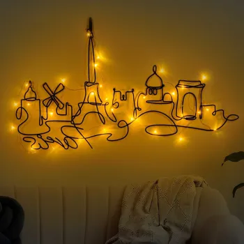 Decoratiune de perete, Paris 245, Dimensiuni: 69 x 120 cm, Negru imagine