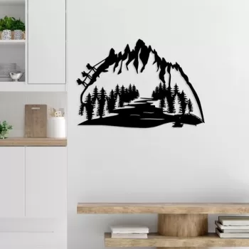 Decoratiune de perete, Parkway, Metal, Dimensiune: 70 x 48 cm, Negru imagine